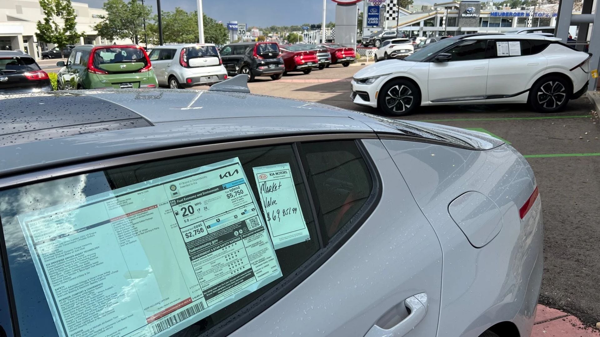 Sticker price at car dealership