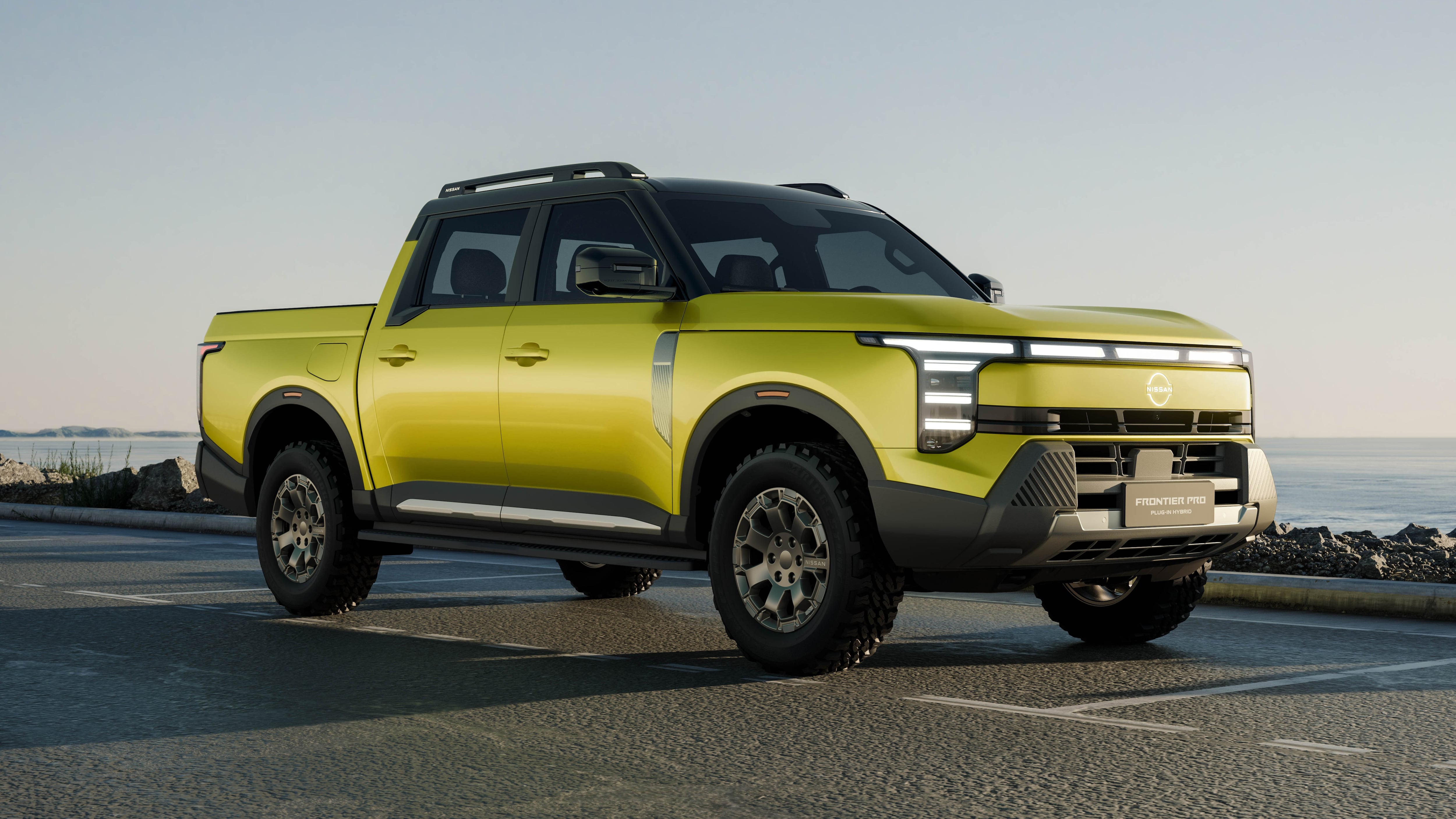 The Nissan Frontier Pro, a plug-in hybrid unveiled April 23, 2025 at the Shanghai auto show, will be the company's first electrified pickup when it goes on sale in China later in the year.
