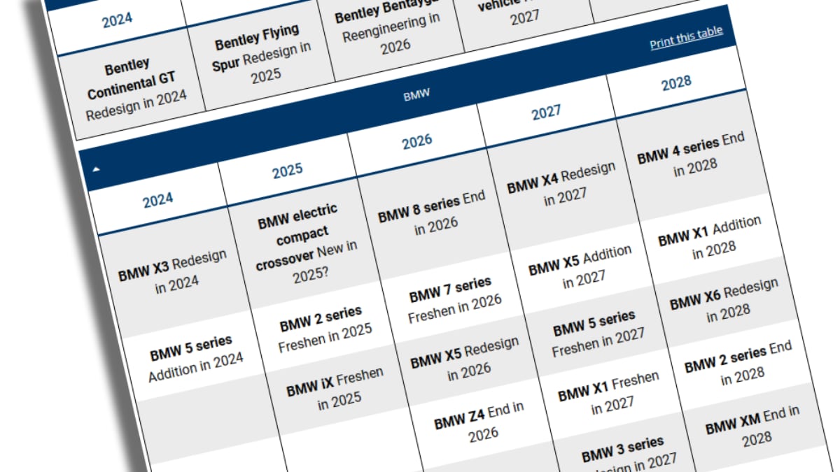 Future Product Pipeline: Brand timelines