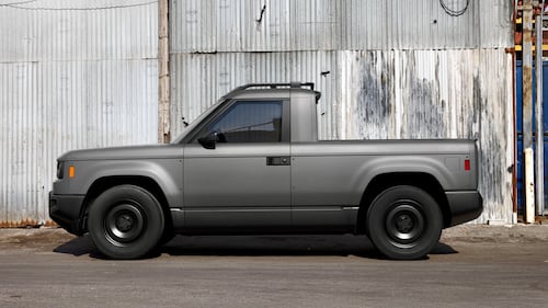 The Slate Truck is 174.6 inches long, or two feet shorter than the Ford Maverick hybrid, which has seating for five people.