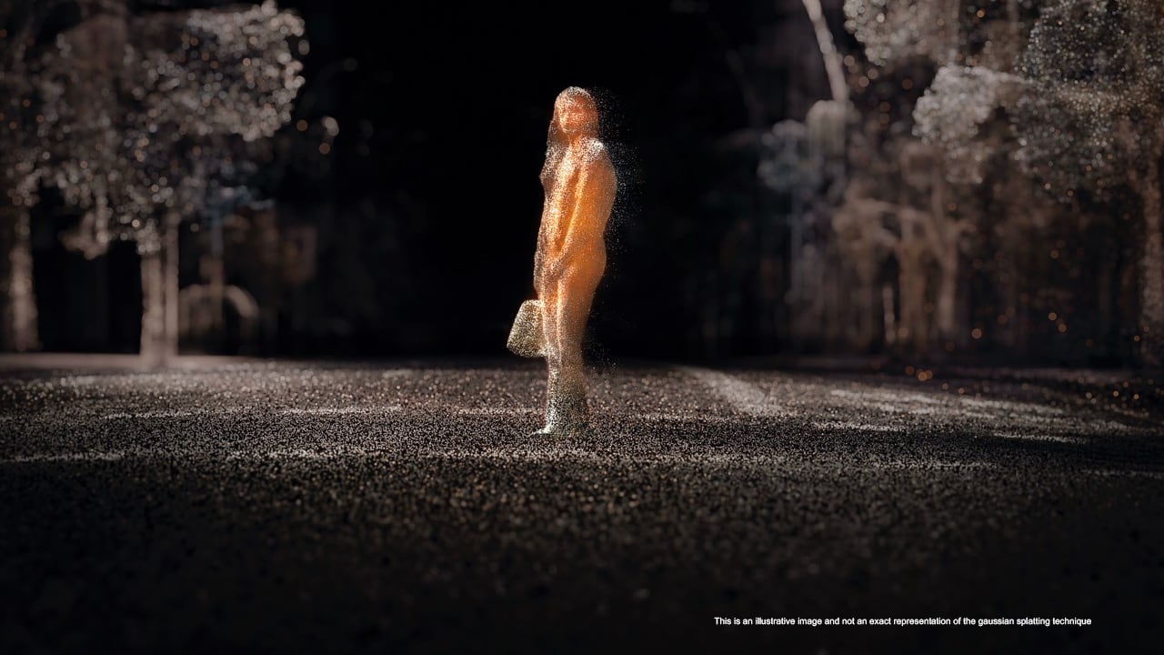 Volvo is demonstrating how a mathematical technique called Gaussian splatting can help distill high-fidelity, life-like images used in simulation that trains automated-driving technology. (VOLVO CARS).