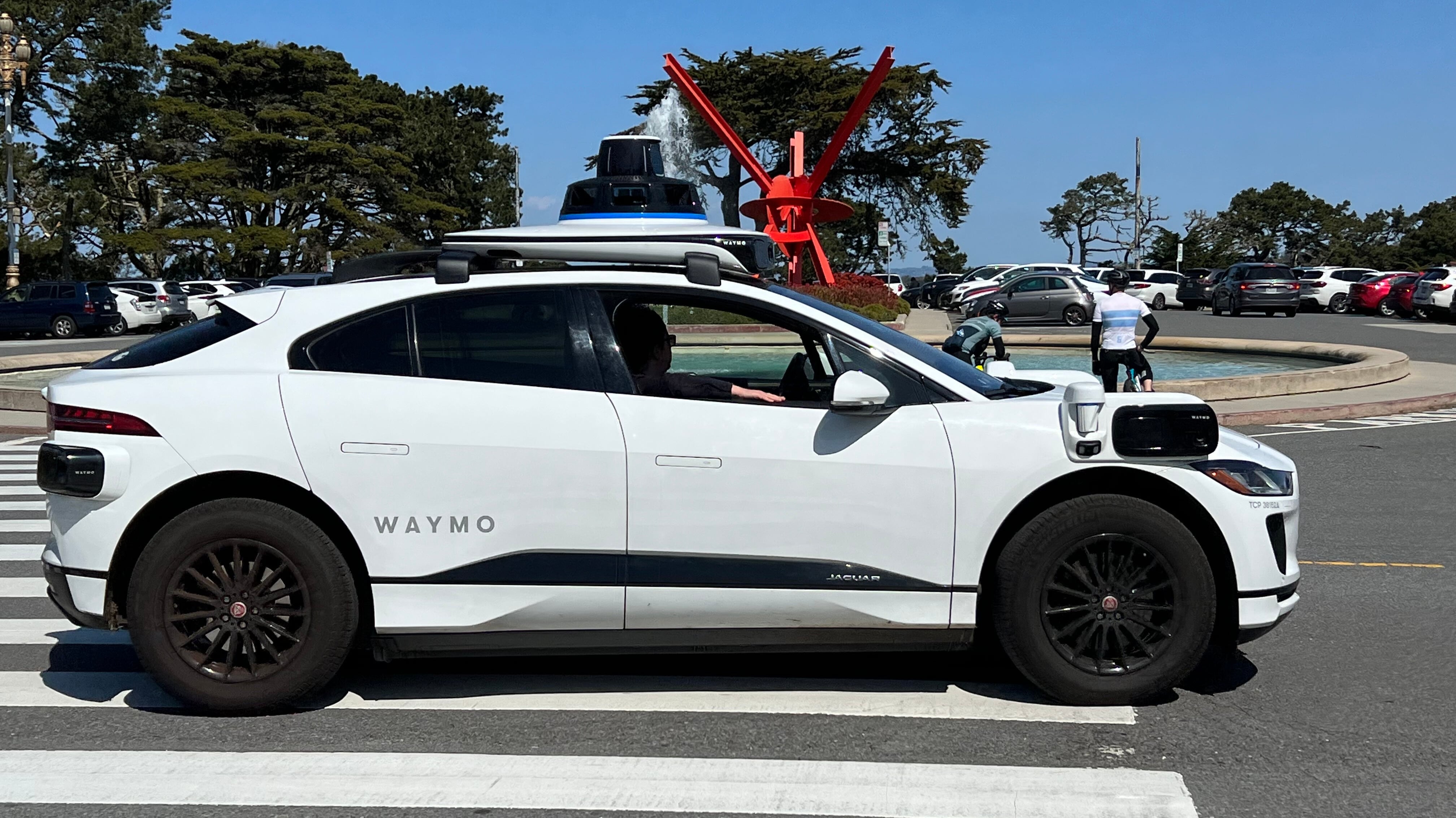Waymo self-driving Jaguar in San Francisco.